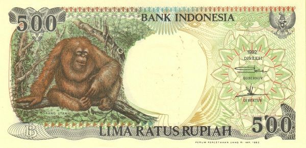 哪个国家有一只猩猩的500钞票?