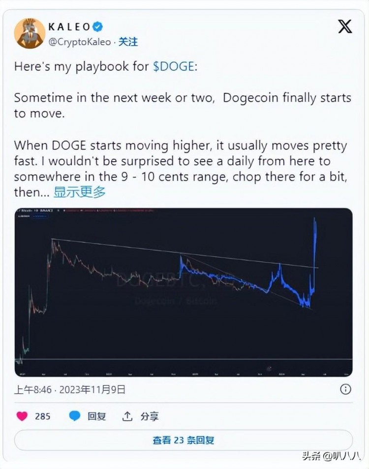 崛起社区：DOGE登月：分析师预测目标，狗币价格将迎来看涨突破