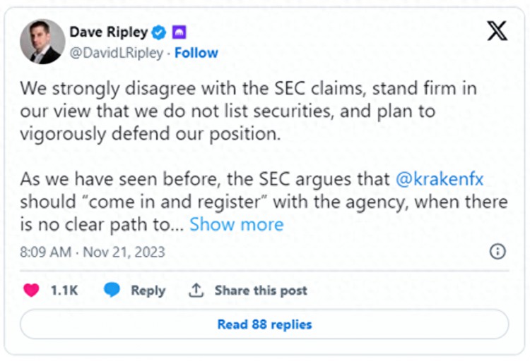 SEC指控Kraken运营未注册的平台，不当混合客户资金