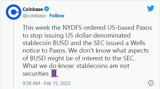 紧随SEC之后，Coinbase也开始对货币进行安全交易，暂停货币稳定交易